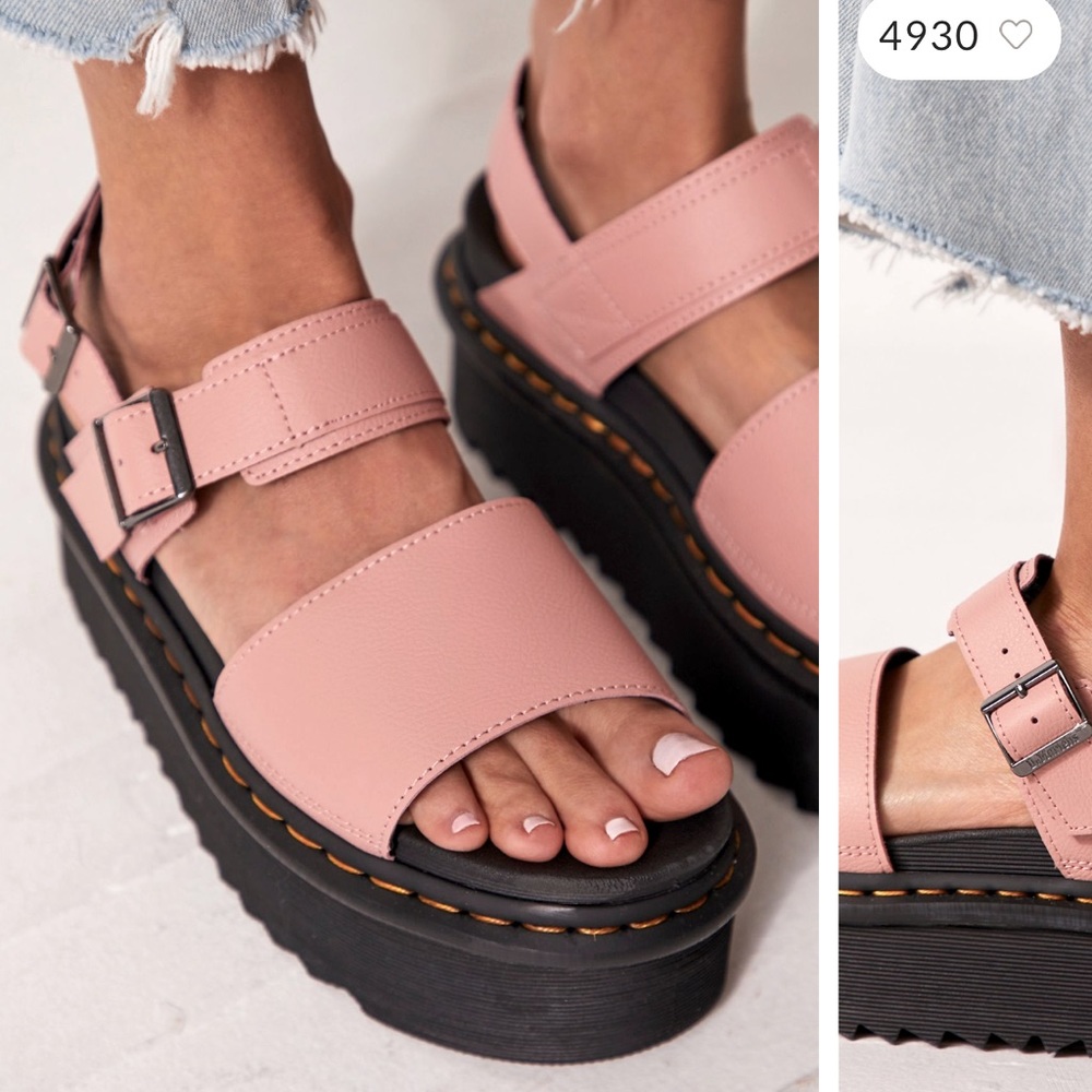 Dr. Martens Pink Platform Sandals 6